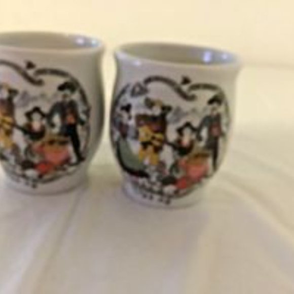 Two Vintage Handleless Porcelain Tea Cup Jahreszeiten Design by Susanne Dolker - Picture 5 of 5